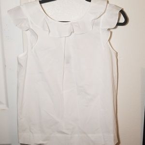J. Crew Tall Ruffle Top in Cotton Poplin